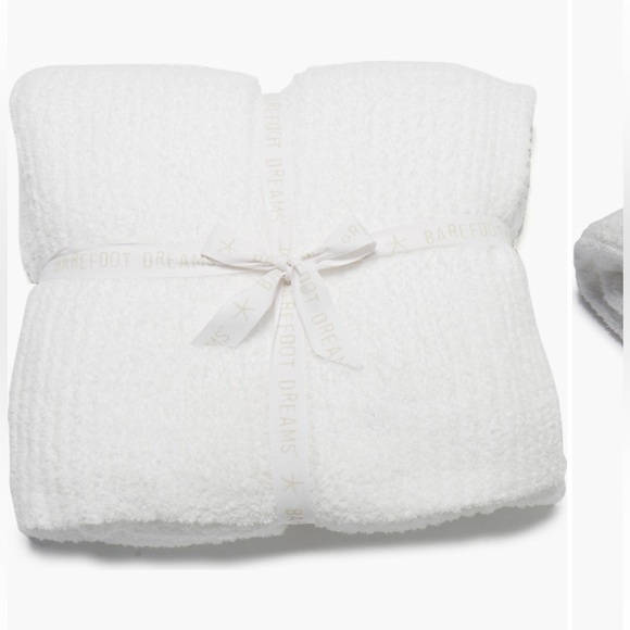 Barefoot Dreams NWT King Cozy Chic Ribbed Bed Blanket White